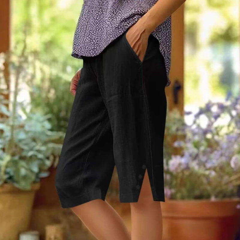 Oselia - Effen capri broek voor dames met zakken