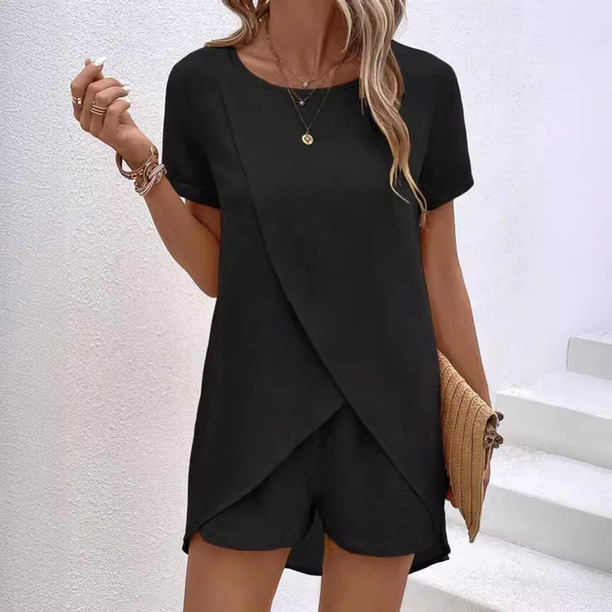 Lurelia - Dames set met korte broek en asymmetrisch topje