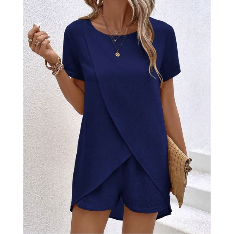 Lurelia - Dames set met korte broek en asymmetrisch topje