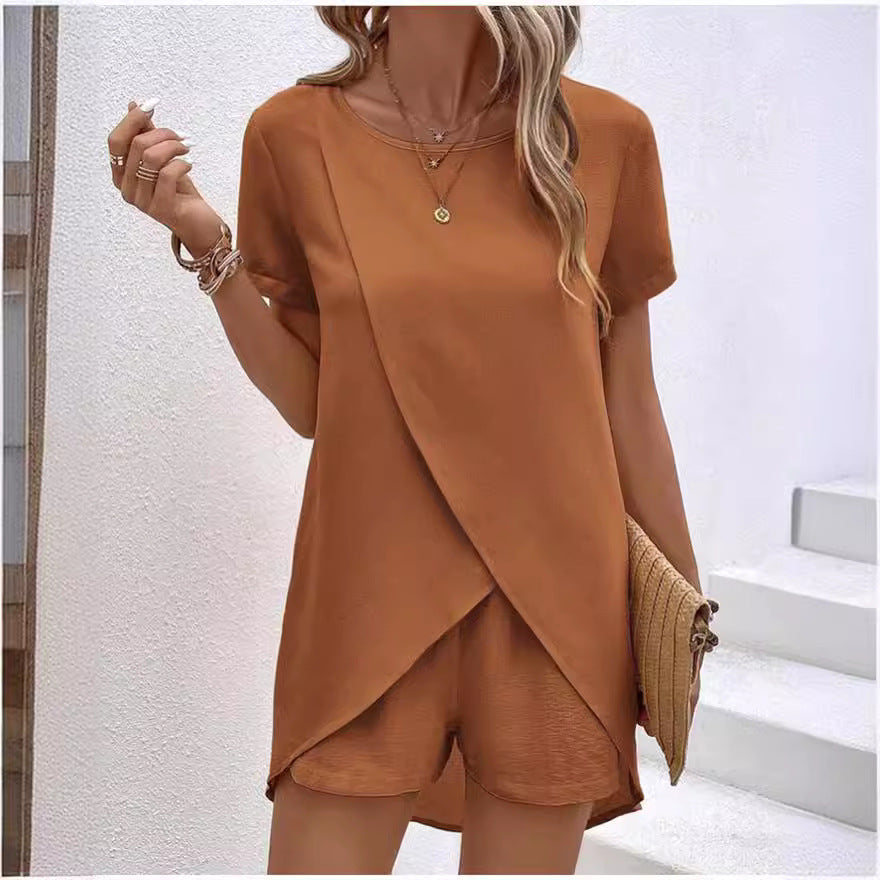 Lurelia - Dames set met korte broek en asymmetrisch topje