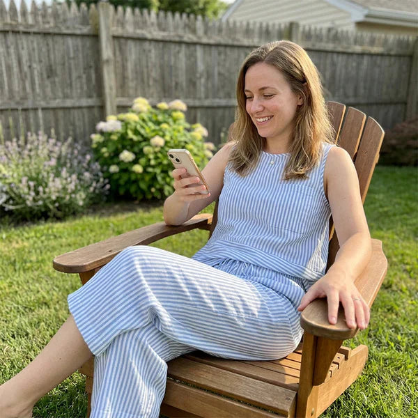 Iloria - Gestreept damesensemble van viscose met capri broek