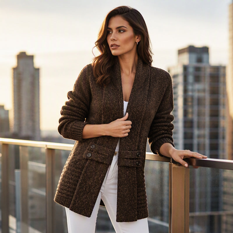 Tallulah - Dames cardigan in gebreide crossover stijl met een elegante casual pasvorm