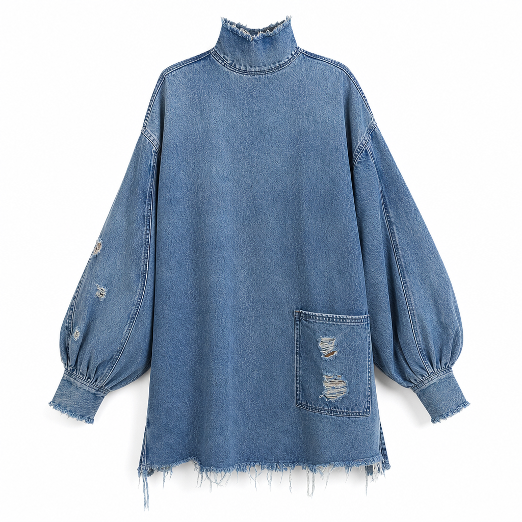 Wende - Mini oversized denim jurk voor dames