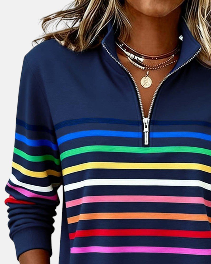 Josette - Dames sweatshirt met halve rits en ruime pasvorm