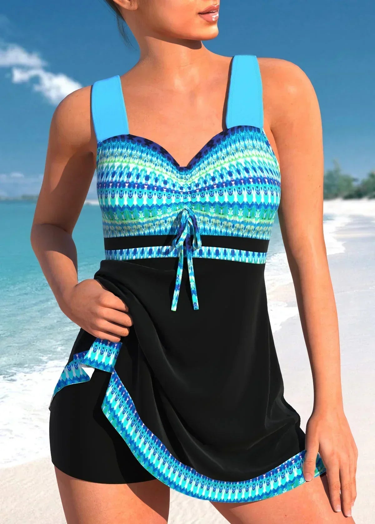 Gavorelle - Dames tankini zwempak met geïntegreerde short