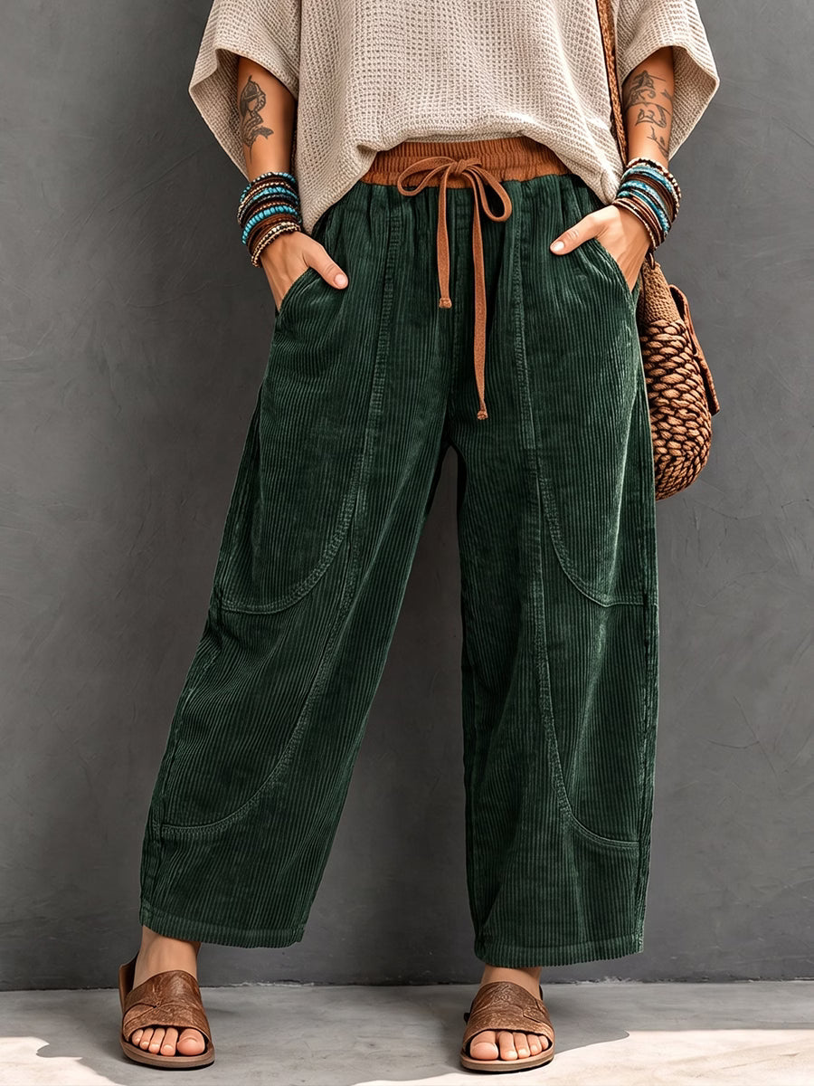 Sientje - Harem broek voor dames van ribfluweel met elastische taille