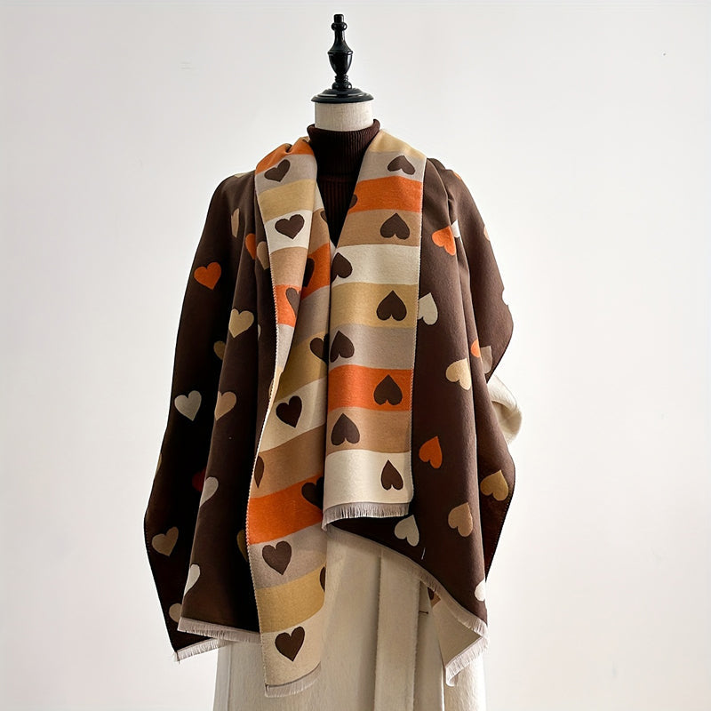 Corentine - Casual dames sjaal met hartprint
