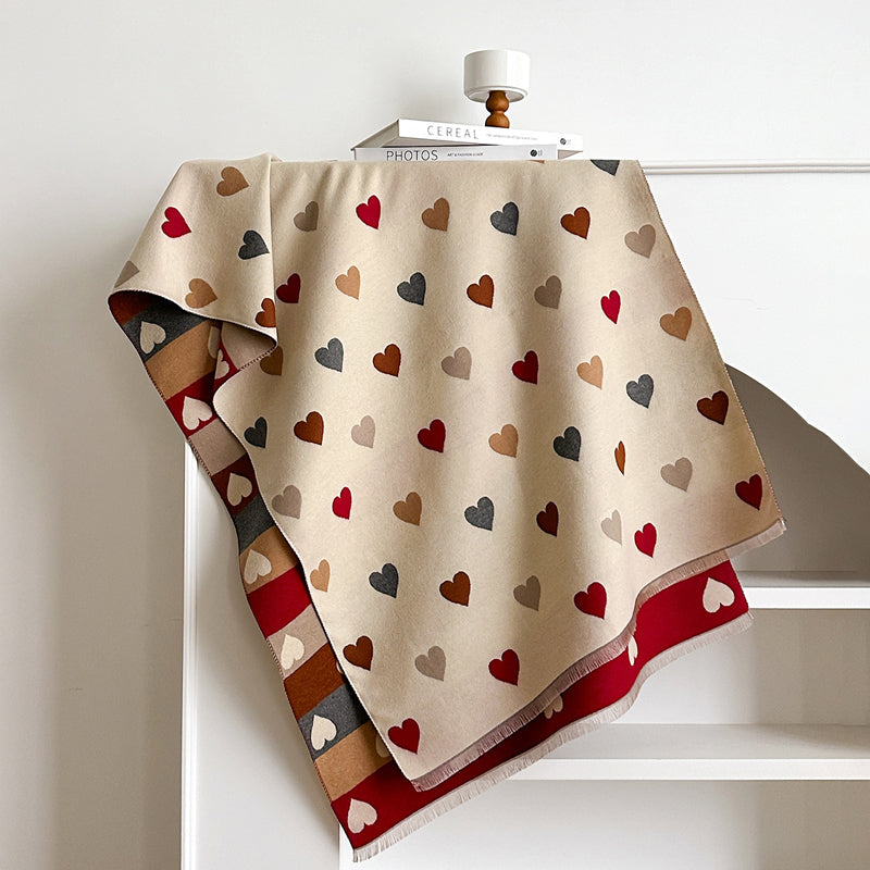 Corentine - Casual dames sjaal met hartprint