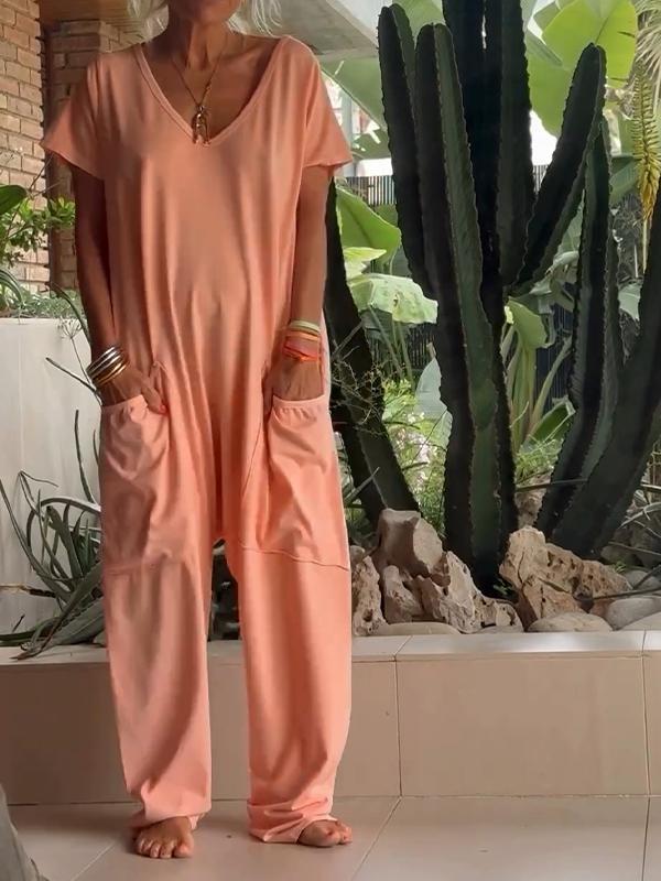 Zaria - Elegante jumpsuit met V-hals: een eenvoudige, verfijnde en veelzijdige stijl