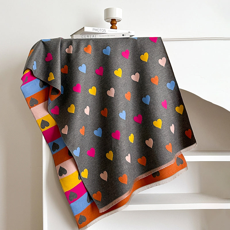 Corentine - Casual dames sjaal met hartprint