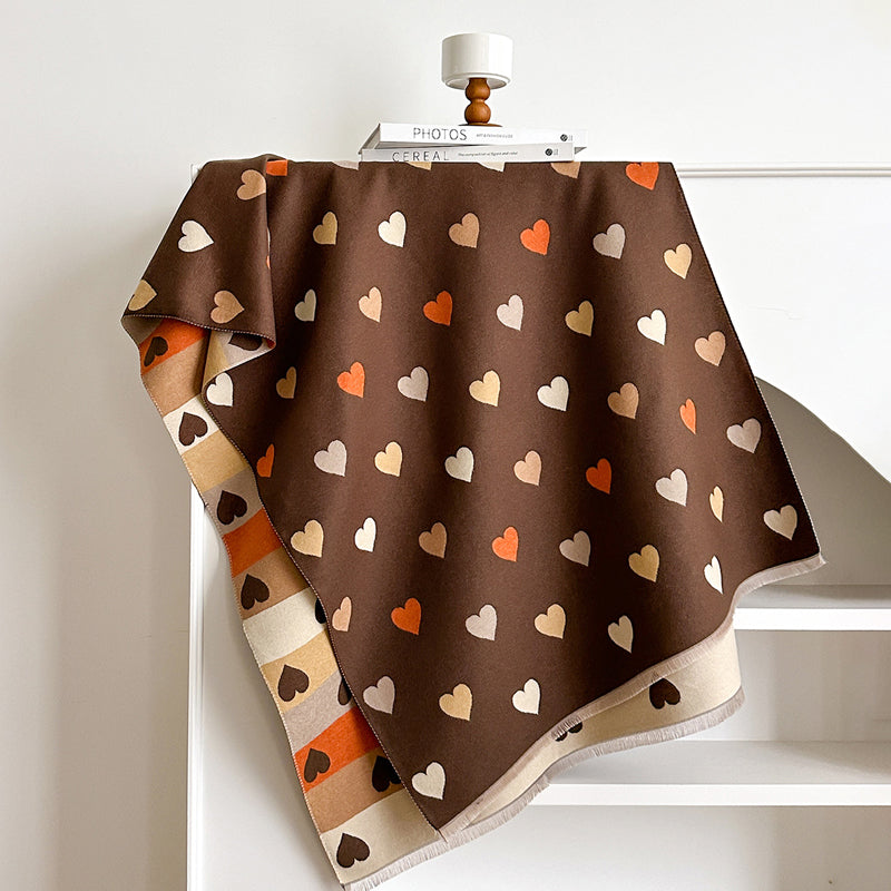 Corentine - Casual dames sjaal met hartprint