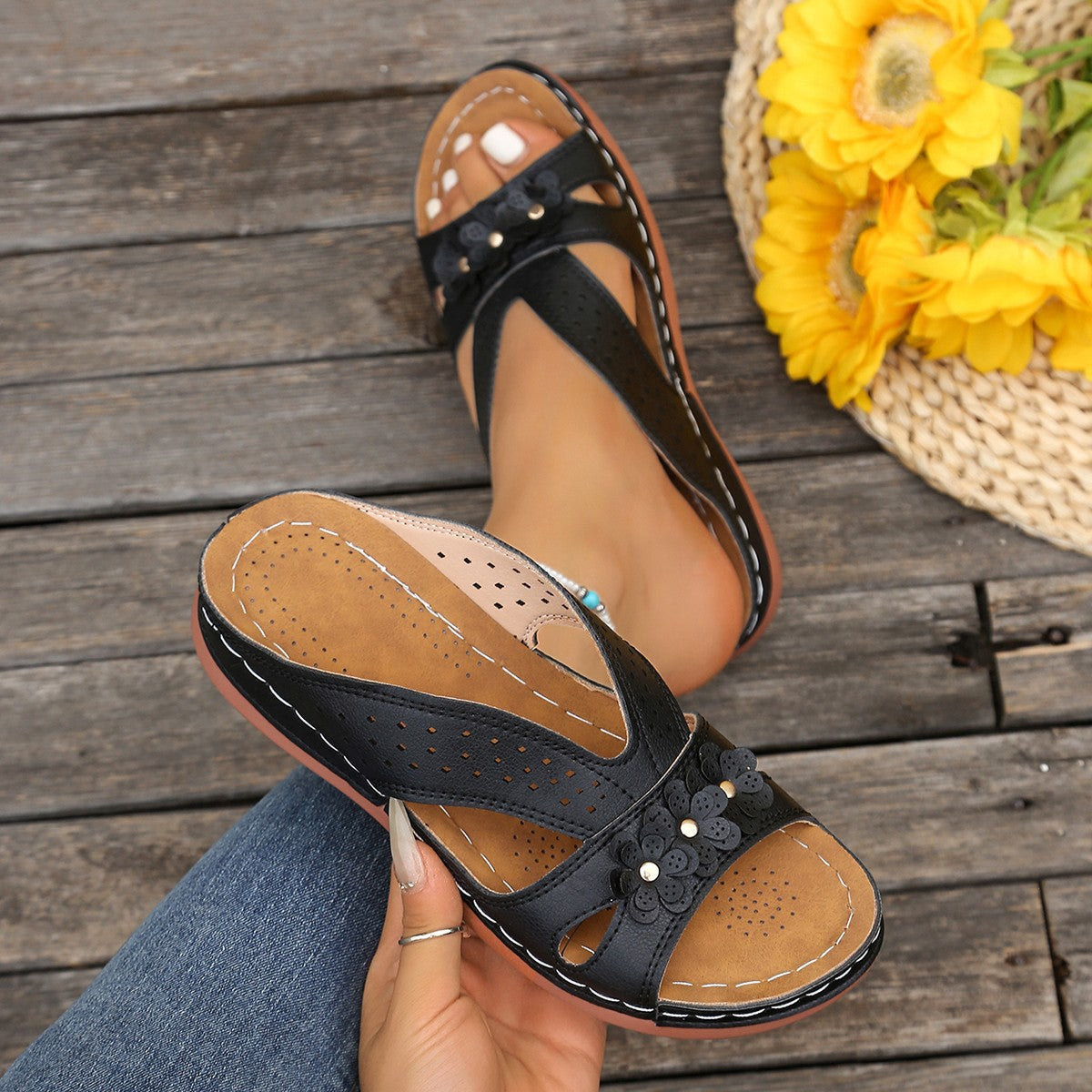 Norabel - Sandalen met orthopedische comforthak – Stabiliteit, lichtheid en natuurlijke houding