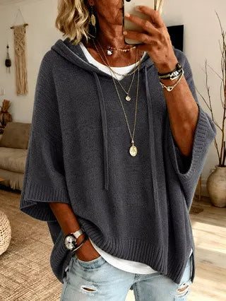 Vérène - Dames oversized hoodie van zachte brei