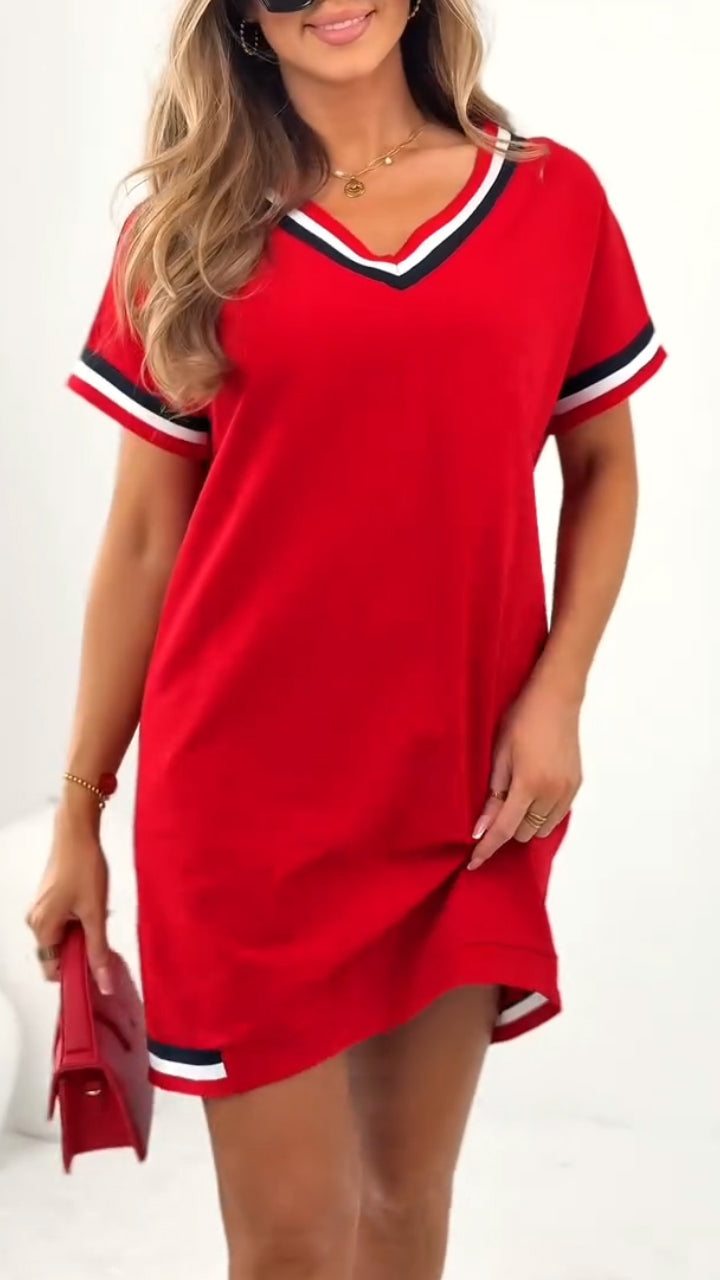 Daelora - Casual zomerjurk met contrasterende randen