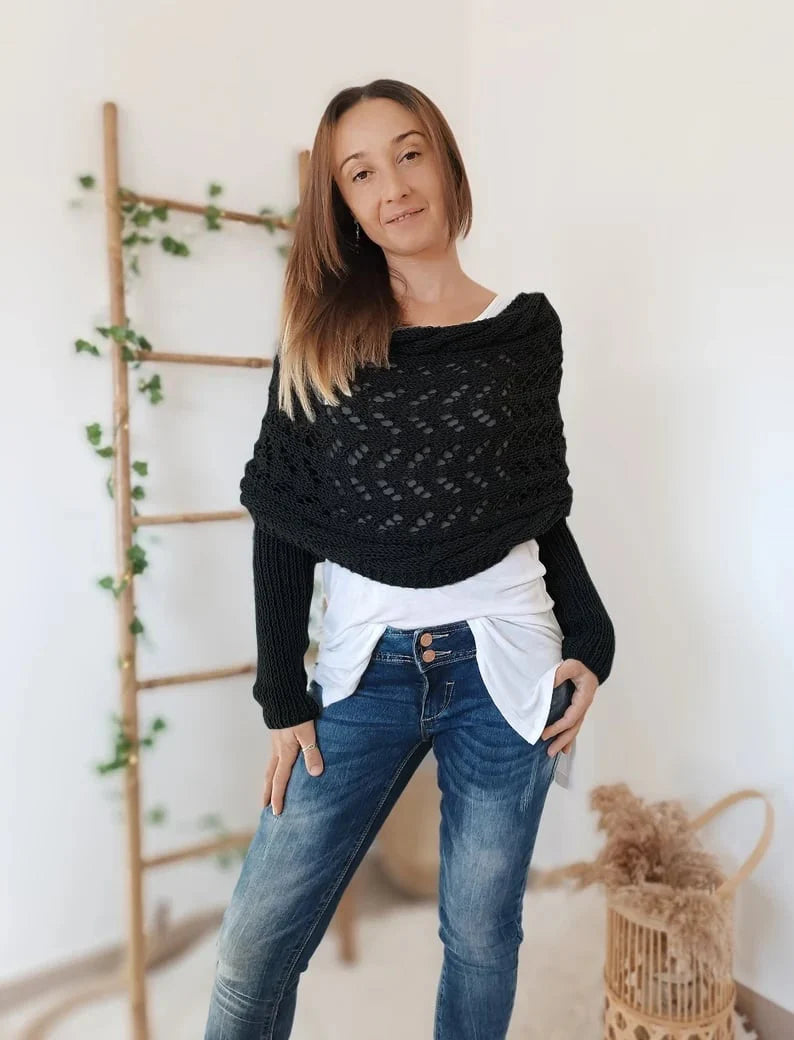 Alyssa Boho Gebreide Omslagdoek – Flatterend en Comfortabel voor Ieder Seizoen!