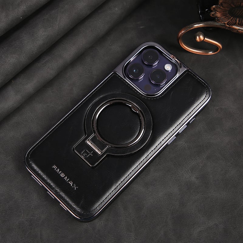 Jalira - Luxe lederen iPhone-hoesje met onzichtbare standaard