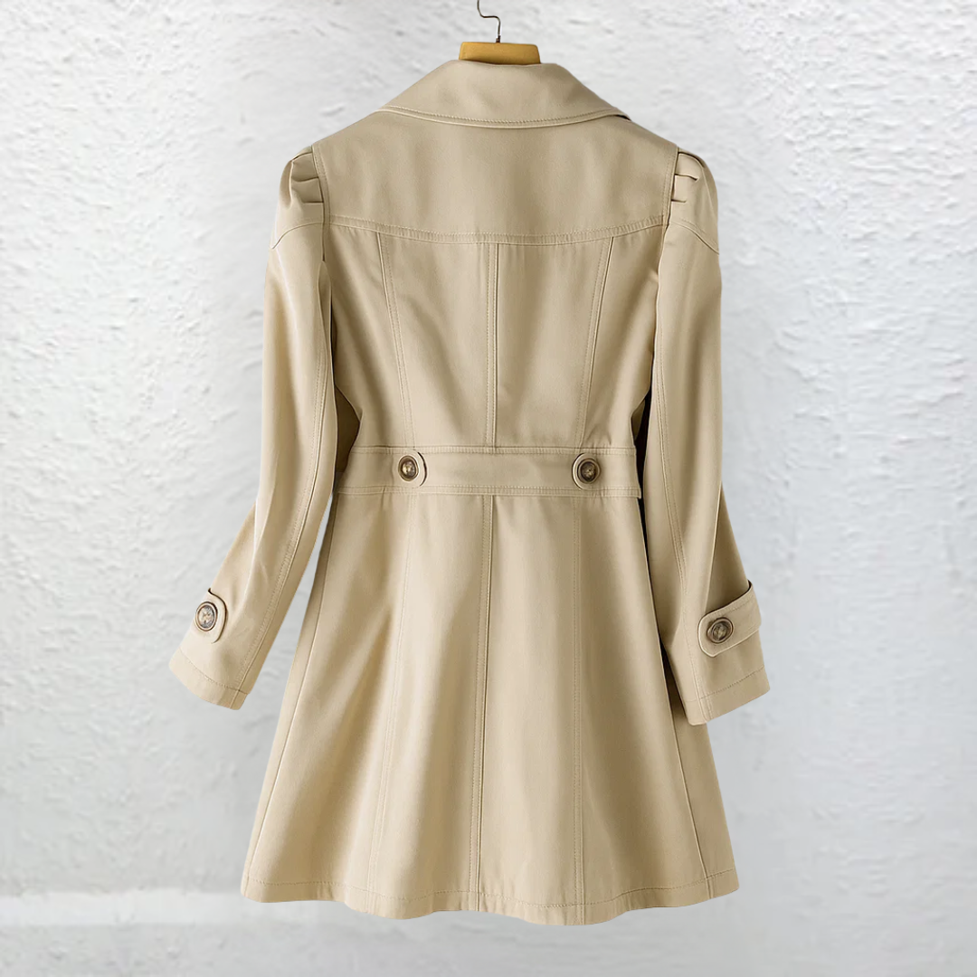 Glyorae - Elegante trenchcoat voor dames met een getailleerde pasvorm in tijdloos klassiek stijl
