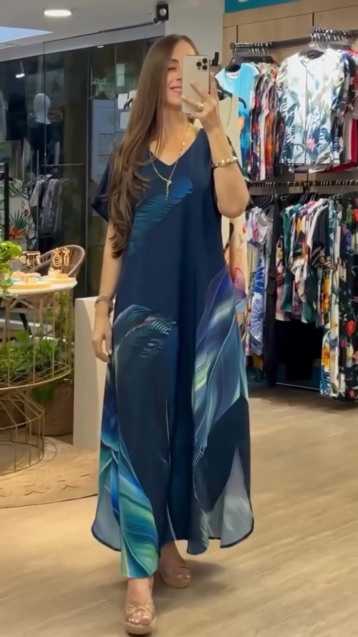 Tirena - Casual jurk met korte mouwen en print