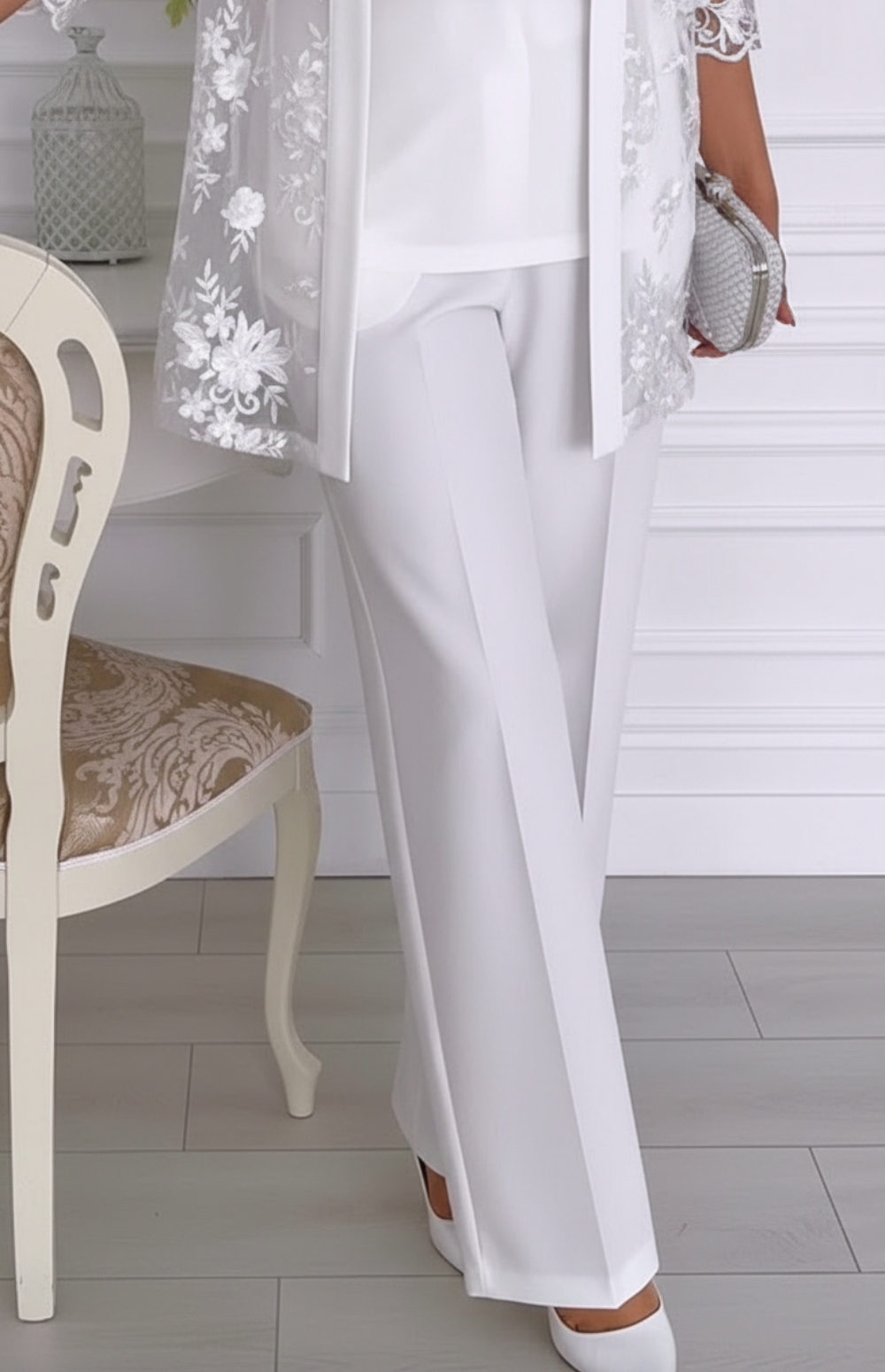 Nelyra - Elegante 3-delige set met Kant Cape