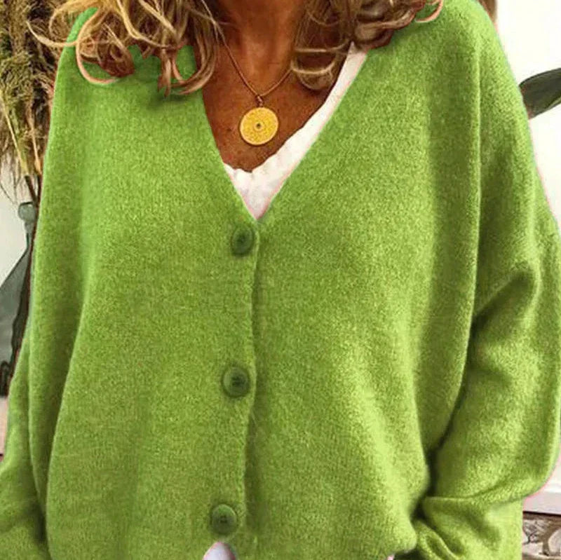 Sixtine - Dames gebreide cardigan met knopen in een casual zachte pasvorm