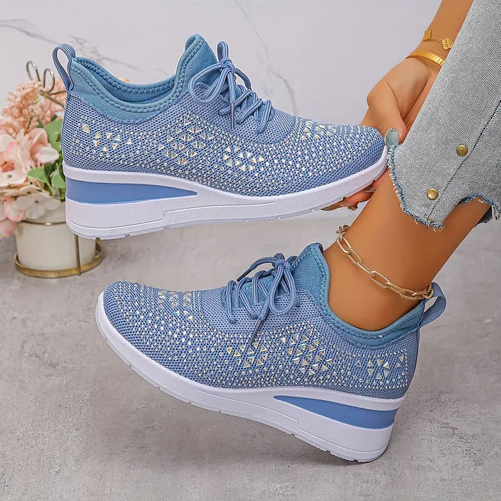 Esmeralda - Dames sneakers met comfortabele hak en ademend mesh