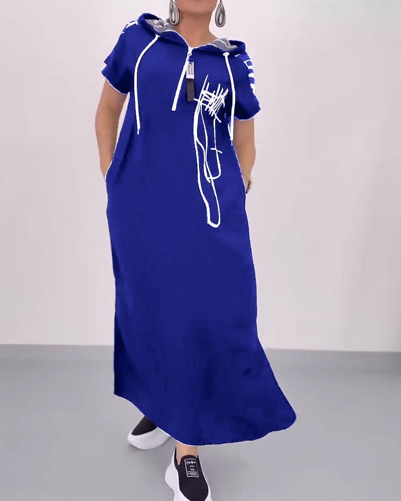 Ilana - Maxi Contrast Rits Jurk