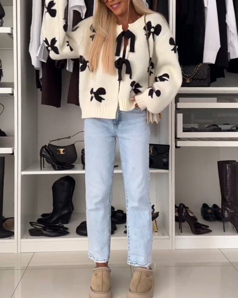 Florentine - Elegante Cardigan met Strikjes