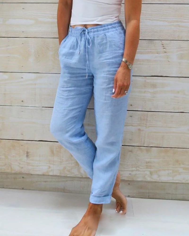 Tamina - Casual Broek met Trekkoorden
