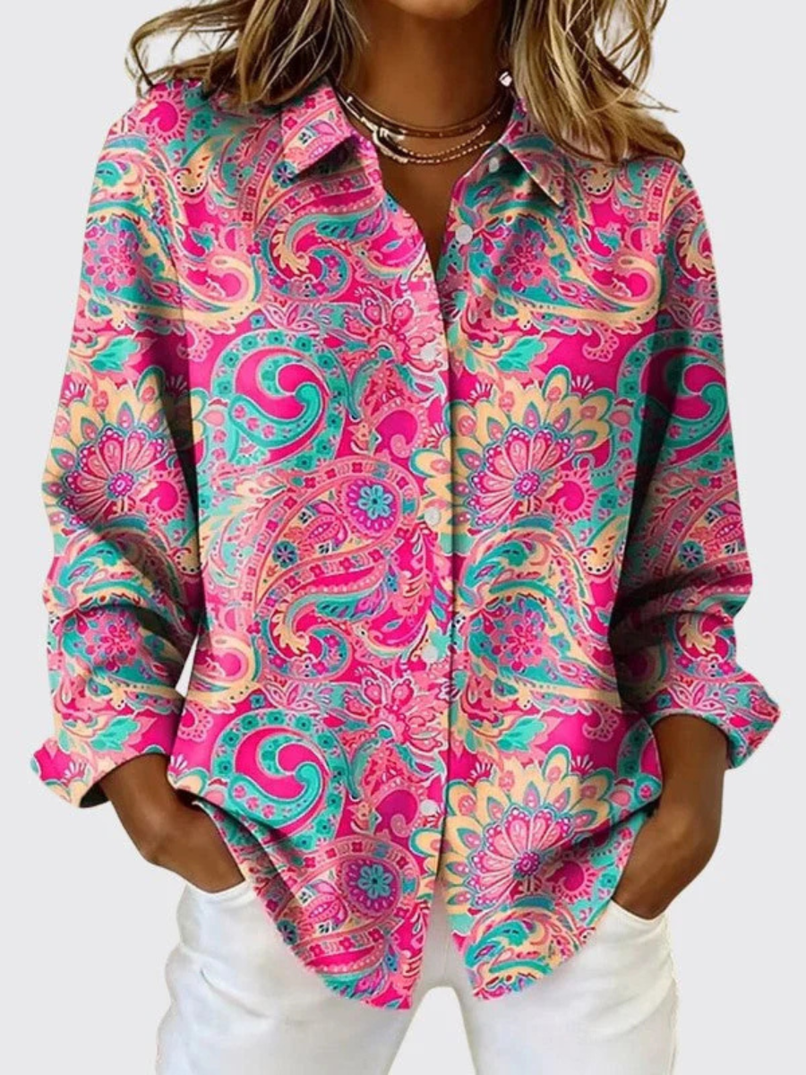 Bieke - Vrouwenblouse met paisleyprint en ruime snit