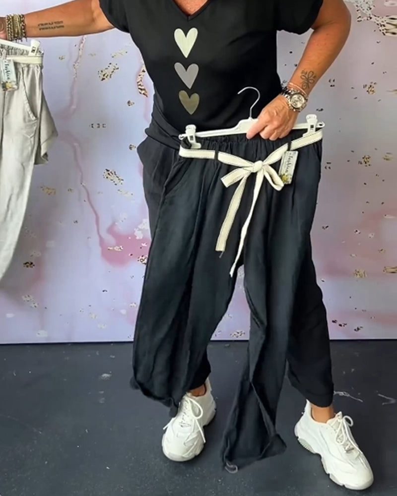 Tavira - Comfortabele casual broek met zak en effen kleur