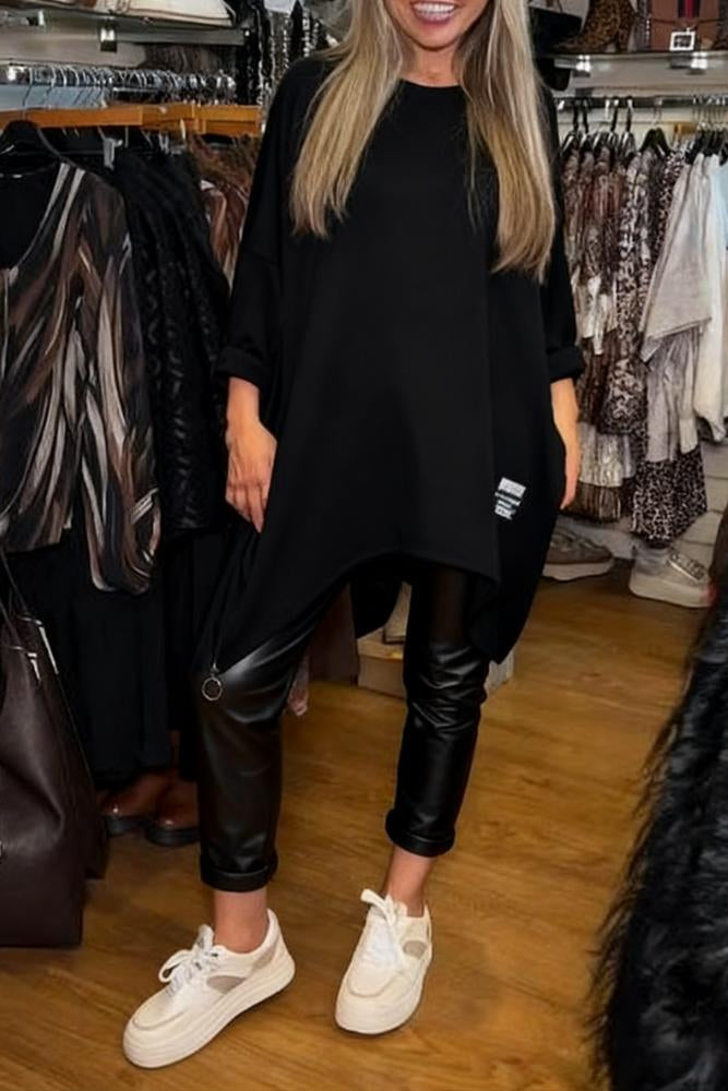 Évelyne - Twee-delige damesoutfit met asymmetrische tuniek en broek