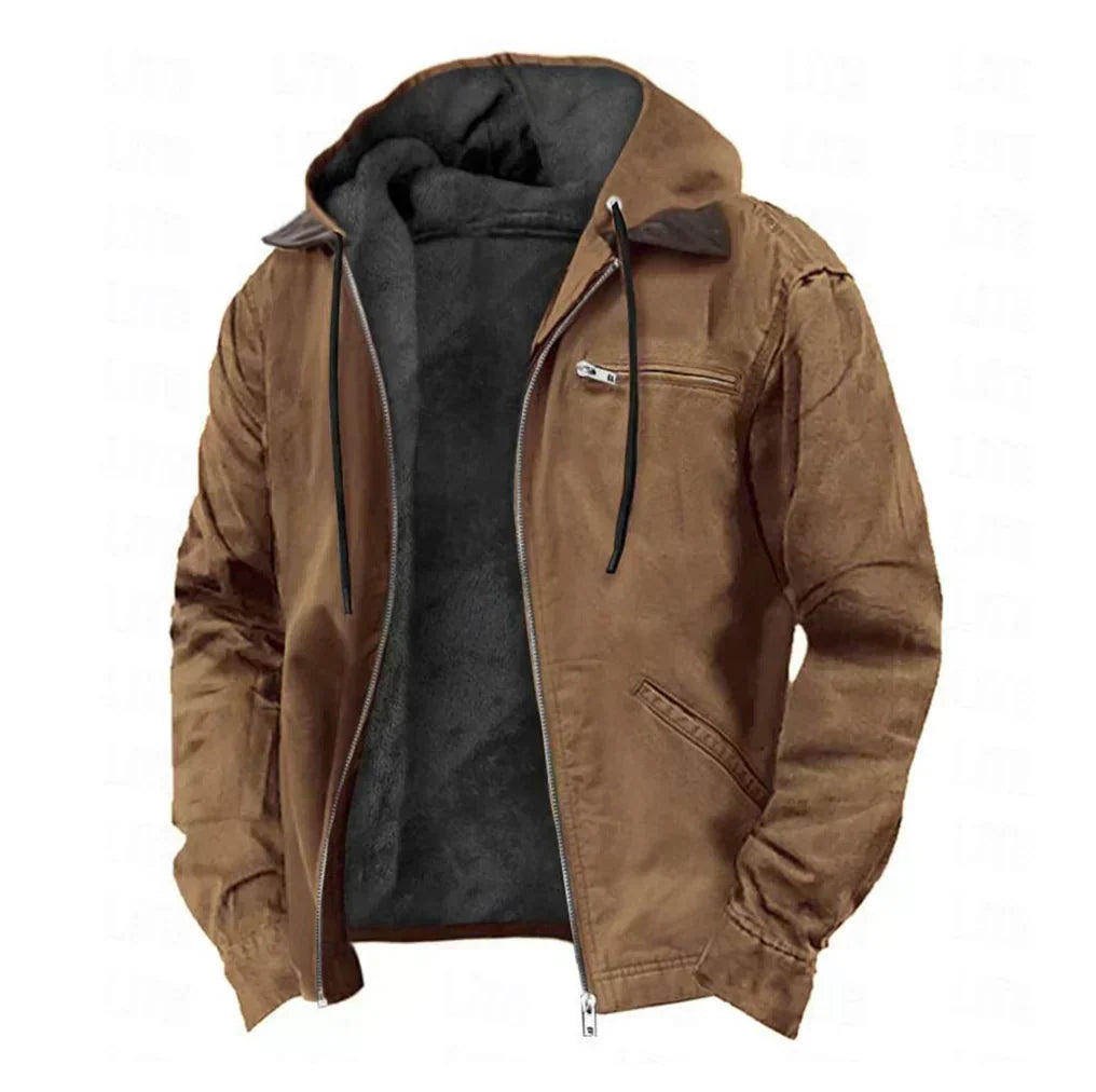 Georges - Heren hoodie met rits en warme voering en zakken