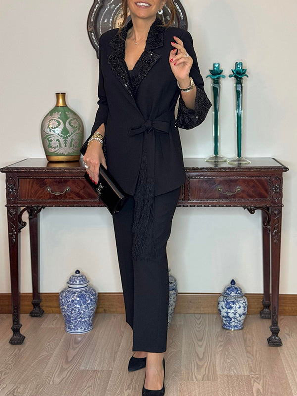 Dorinelle - Chic Set Blazer en Pantalon met Pailletten