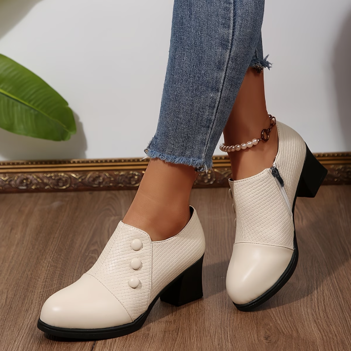 Riëtte - Dames pumps met blokhak en rits