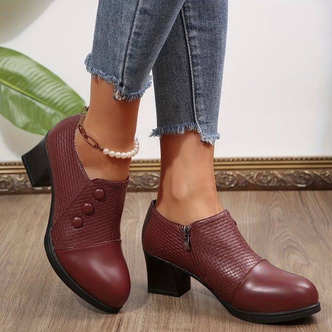 Riëtte - Dames pumps met blokhak en rits
