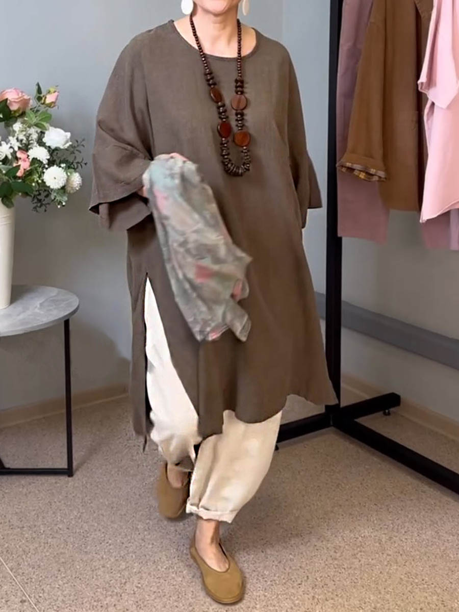 Isandra - Linnen lange casual tuniek