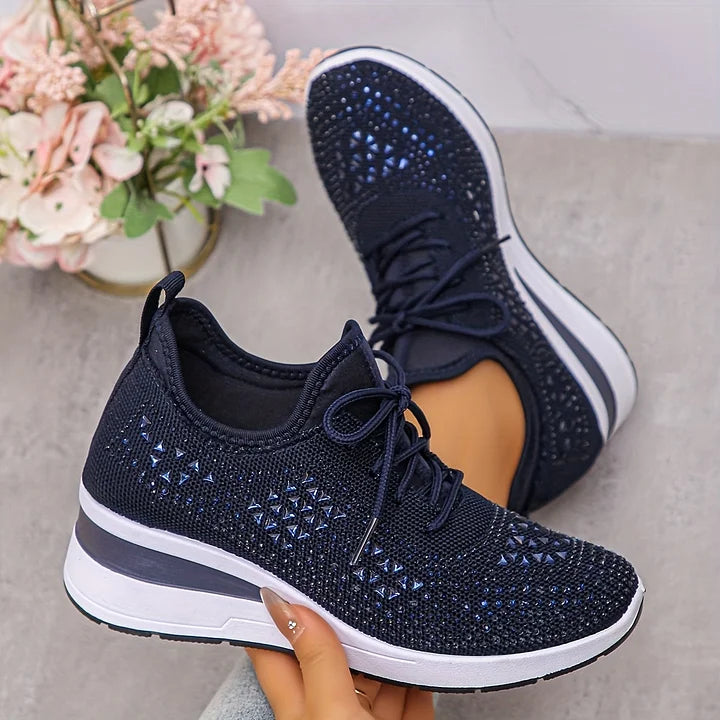 Esmeralda - Dames sneakers met comfortabele hak en ademend mesh