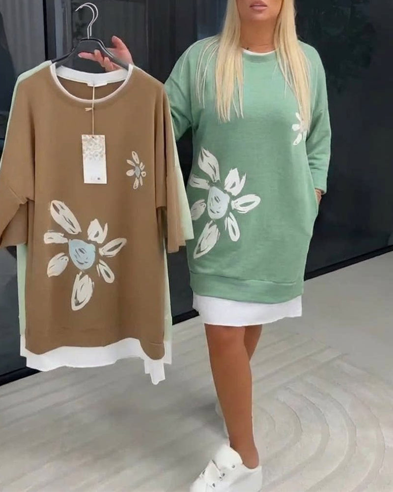Ravessa - Casual Jurk met Bloemenpatroon