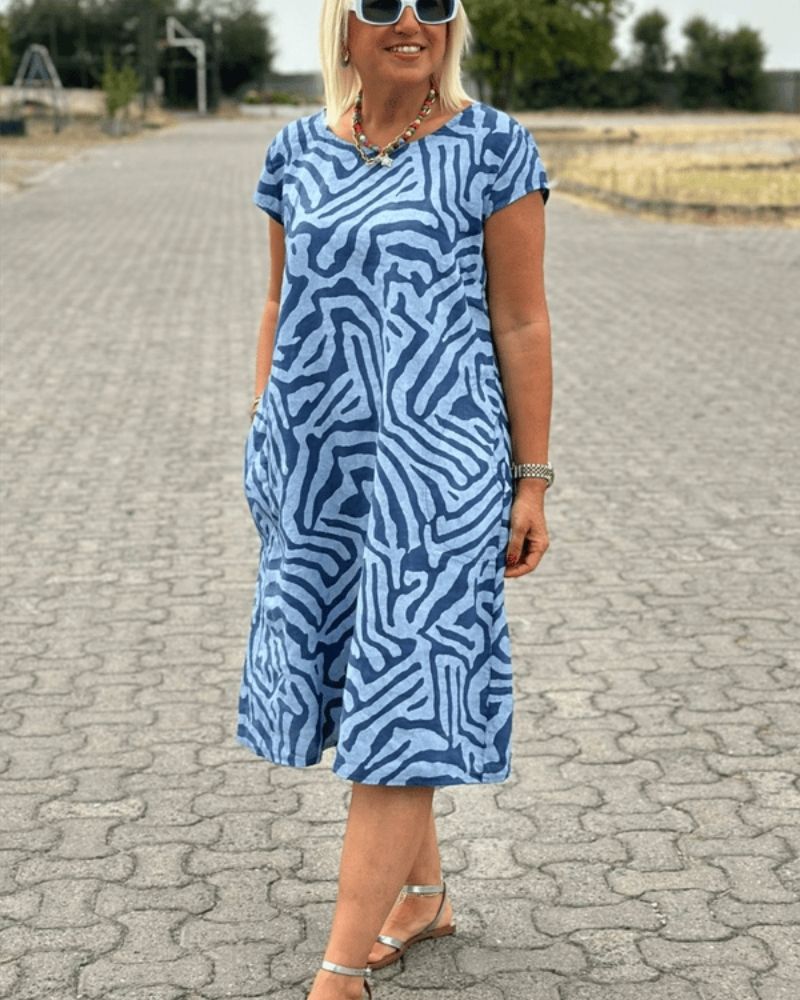 Tahlia - Zomer jurk met ronde hals en mooie print