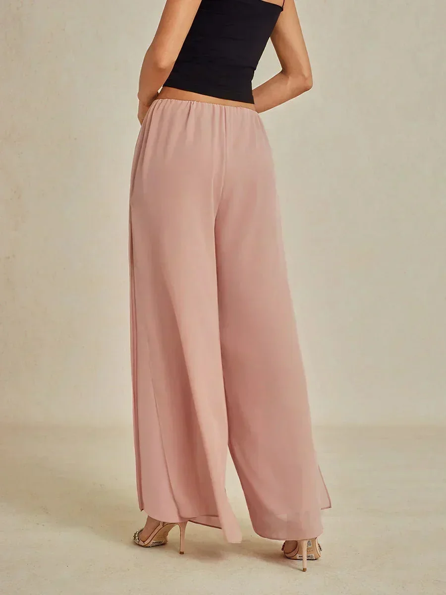 Marilivra - Rechte Broek met Chiffon Split