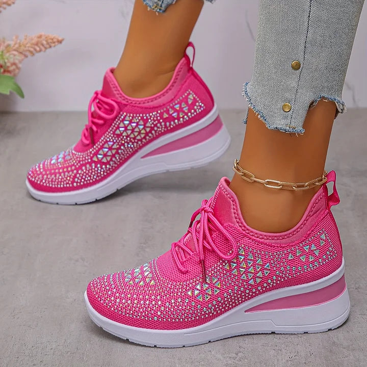 Esmeralda - Dames sneakers met comfortabele hak en ademend mesh