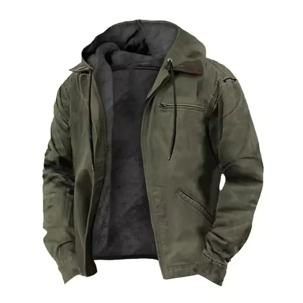 Georges - Heren hoodie met rits en warme voering en zakken