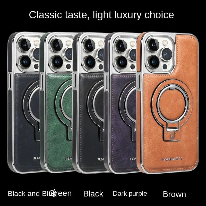 Jalira - Luxe lederen iPhone-hoesje met onzichtbare standaard