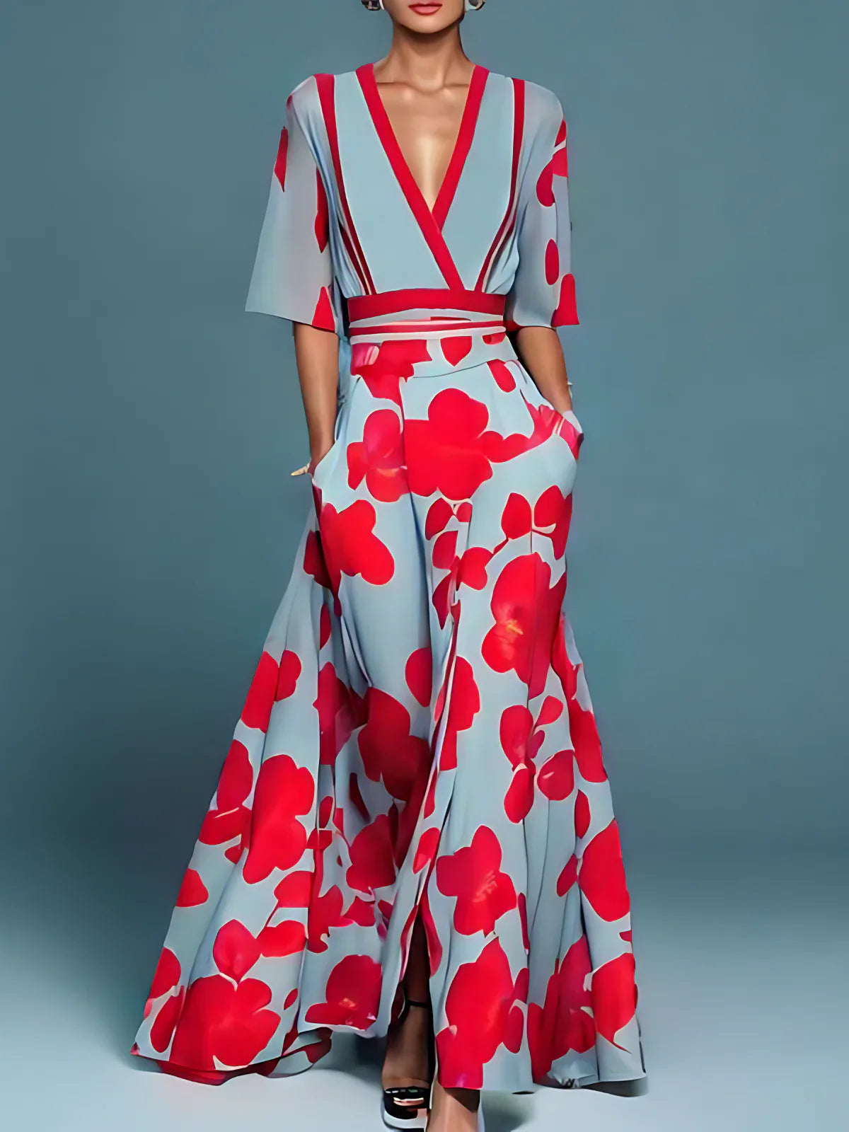 Véronique - Elegante Jurk met Prachtige Lenteprint
