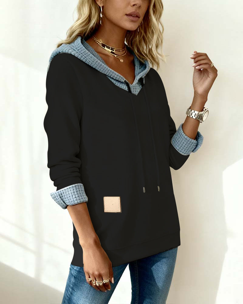 Lunessina - Casual Hoodie met Bijenraatpatroon