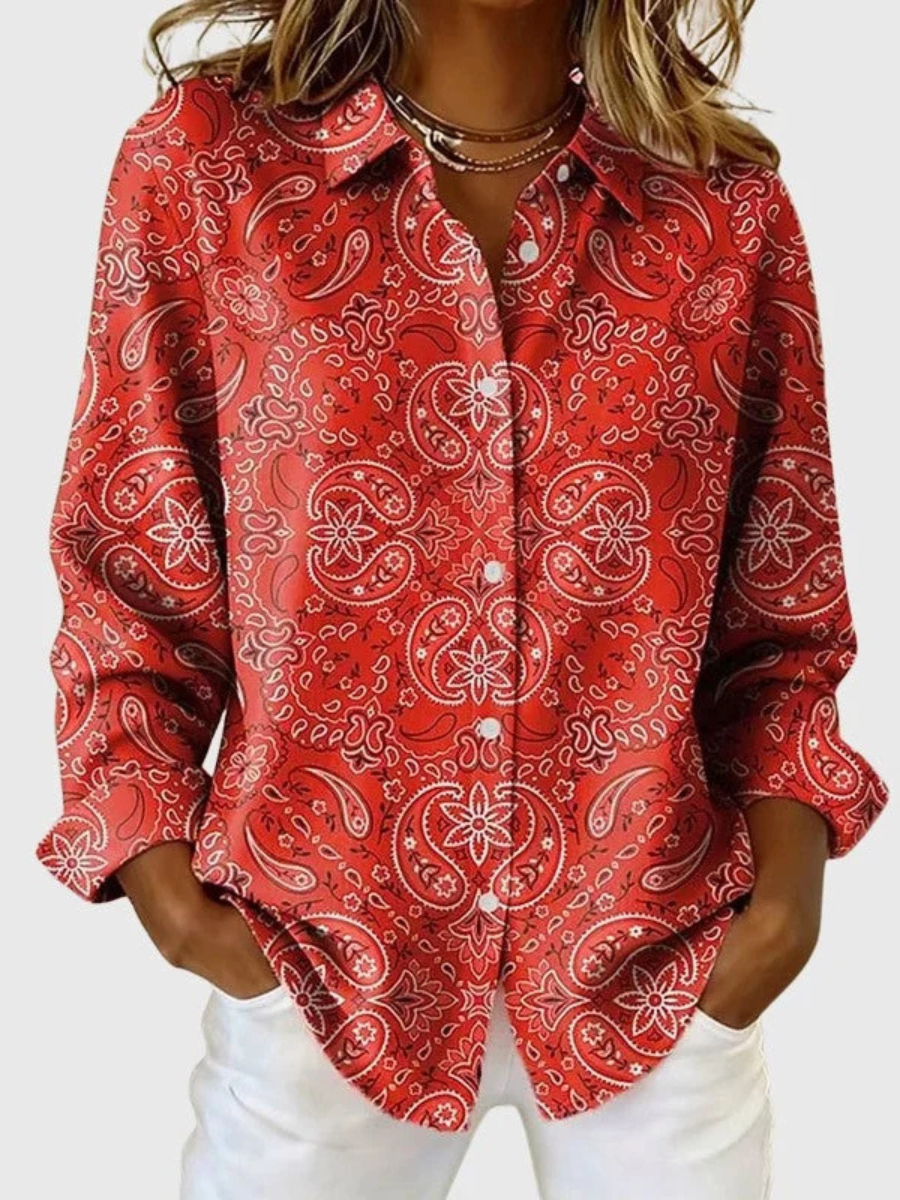 Bieke - Vrouwenblouse met paisleyprint en ruime snit