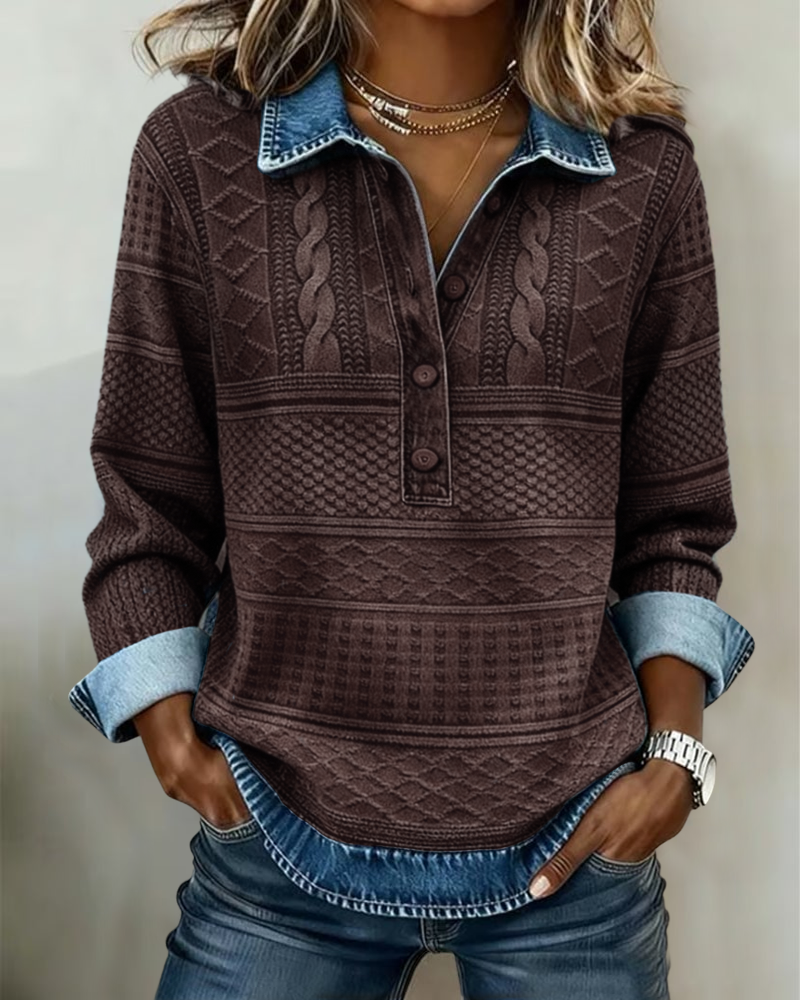 Gwenoriah - Moderne Halve Knoptrui – Chique Denimstijl