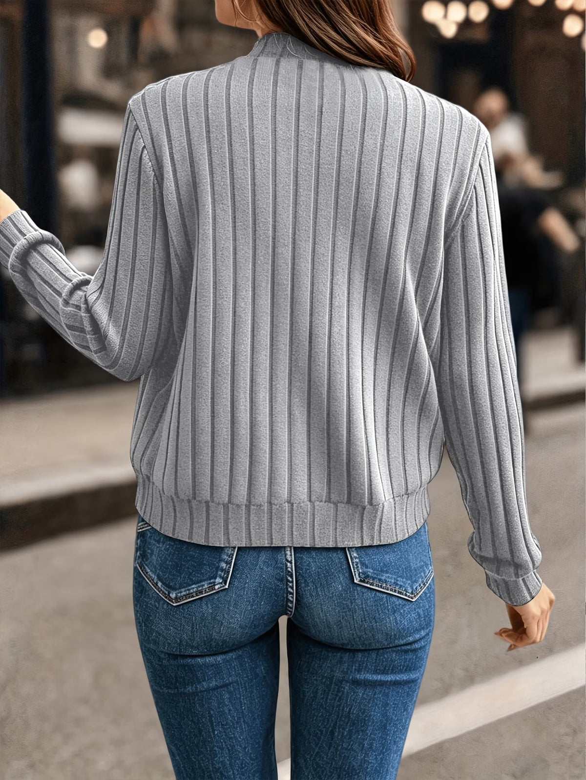 Coby - Dames ribgebreide vest met rits