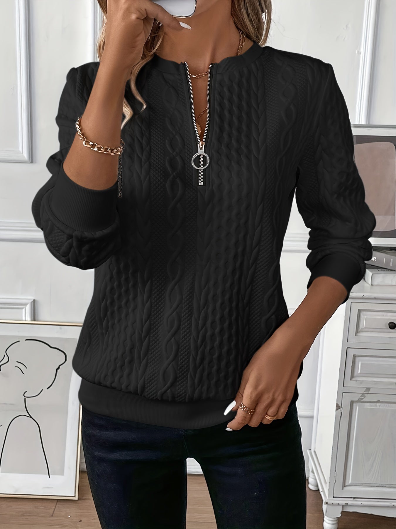 Sanne - Sweater met rits