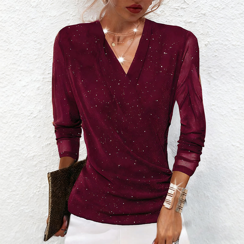 Oralindra - Elegante Cross Blouse met Lange Mouwen